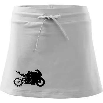 Dámská sukně Moto love - Sportovní sukně - two in one - S ( Bílá )