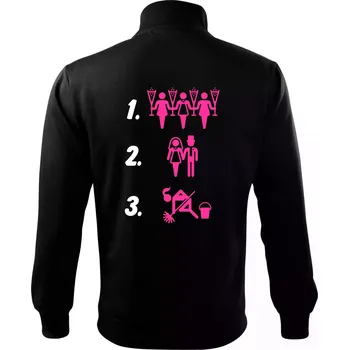 Pánská mikina Před a po žena - Mikina bez kapuce Adventure - M ( Černá )