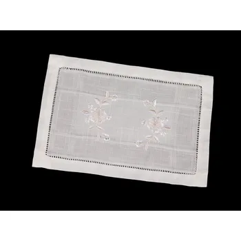 prostírání Prostírání textilní vyšívané 30x45 cm, barva 2 Off White béžová