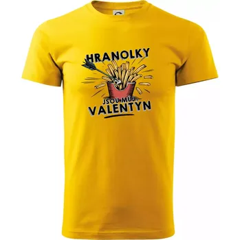 Hranolky jsou můj Valentýn - Triko extra velké (5-8XL) - 8XL ( Žlutá )
