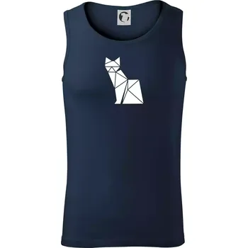 Origami kočka z boku - Tílko pánské Core - XL ( Námořní modrá (velmi tmavá - téměř černá) )