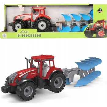 autíčko ČERVENÝ INTERAKTIVNÍ TRAKTOR S PLUHEM PRO DĚTI SE ZVUKOVÝMI EFEKTY