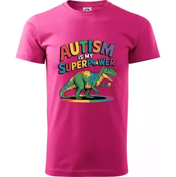 Autism is my superpower dinosaurus - Klasické pánské triko vyšší gramáže - XS ( Purpurová )