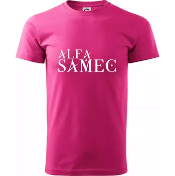 Alfa Samec - Klasické pánské triko vyšší gramáže - 3XL ( Purpurová )