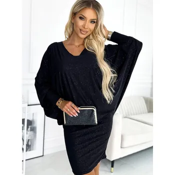 Dámské šaty Moderní černé dámské šaty 405-2, VELIKOST 2XL/3XL