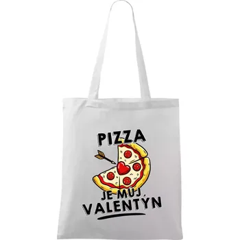 Pizza je můj Valentýn - Taška bavlněná - 42 x 38 cm ( Bílá )
