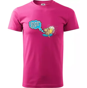 Pánská móda Žádnou malinovku, ale pivo - Klasické pánské triko vyšší gramáže - M ( Purpurová )