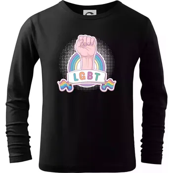 Chlapecké tričko LGBT ruka - Triko dětské Long Sleeve - 122 cm/6 let ( Černá )