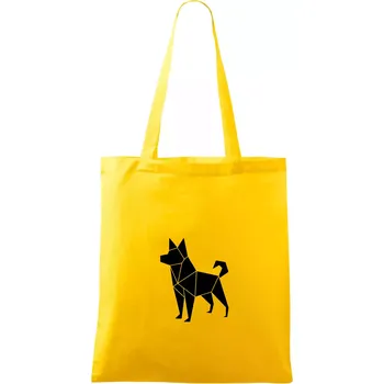 Origami pes z boku - Taška bavlněná - 42 x 38 cm ( Žlutá )