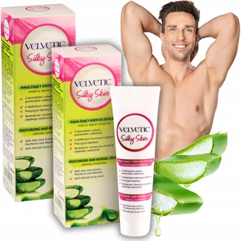 Přípravek na depilaci a epilaci Depilační krém pro muže s aloe vera Velvetic Silný 200 ml, 2 kusy