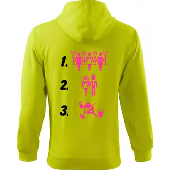 Pánská mikina Před a po žena - Mikina s kapucí na zip trendy zipper - 2XL ( Limetková )