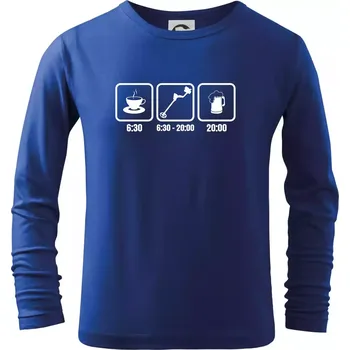 Chlapecké tričko Káva detektor pivo - Triko dětské Long Sleeve - 122 cm/6 let ( Královská modrá )