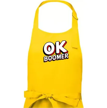 Kuchyňská zástěra Baby Boomers - OK boomer - Pánská zástěra na vaření - Univerzální velikost ( Žlutá )