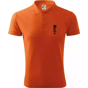 Pánská košile King & Queen logo na prso - Polokošile pánská Pique Polo 203 - L ( Oranžová )