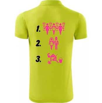 Pánská košile Před a po žena - Polokošile Victory sportovní (dresovina) - L ( Limetková )