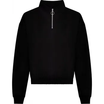 Dámská mikina Just Hoods Zkrácená dámská roláková mikina do pasu se 1/4 zipem Barva: Černá, Velikost: S JH037