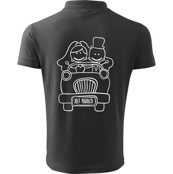 Pánská košile Svatební auto - Polokošile pánská Pique Polo 203 - 2XL ( Tmavá břidlice (šedá se zeleným nádechem) )