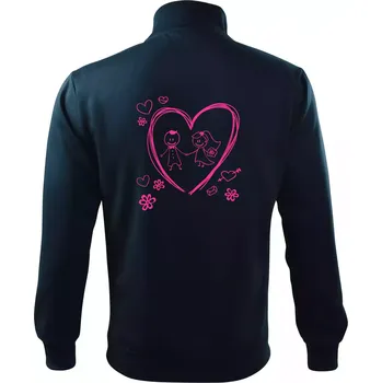 Pánská mikina Svatba - kreslené srdce - Mikina bez kapuce Adventure - 3XL ( Námořní modrá (velmi tmavá - téměř černá) )