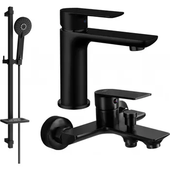 Vodovodní baterie Mexen Alfa DQ40 vanová sada, černá - 745703DQ40-70 Bateriové soupravy