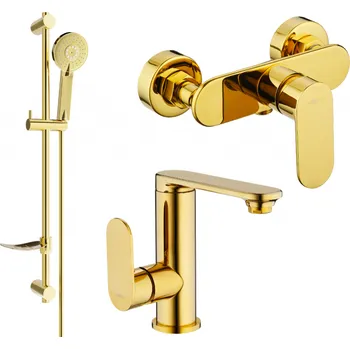 Vodovodní baterie Mexen Milo DF40 sprchová sada, zlatá - 713054DF40-50 Bateriové soupravy