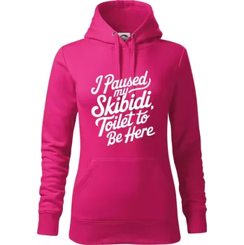 Dámská mikina I Paused My Skibidi Toilet to be Here - Mikina dámská Cape s kapucí - L ( Purpurová )