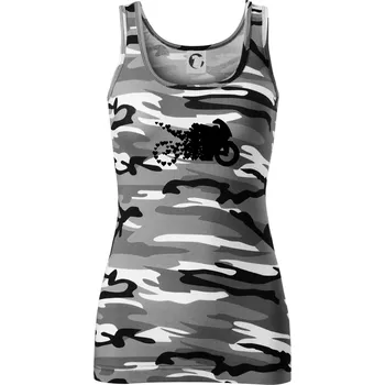 Dámské tričko Moto love - Dámské Maskáčové tílko - XS ( Šedý maskáč )