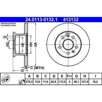 Brzdový kotouč Brzdový kotouč ATE 24.0113-0132.1