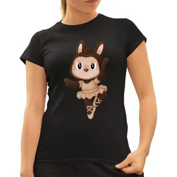 Žertovný předmět Plyšový Maskot Bubu Ballerina - dámské tričko s potiskem pro fanoušky Labubu- Tričkový.cz