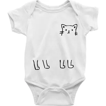 Kočka - pes - tygr -Dokresli zvíře - Body kojenecké s krátkým rukávem - Krátký r. do 3 měs ( Bílá )