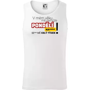 V mém věku mě nemůže pondělí nas**** - Tílko pánské Core - XL ( Bílá )
