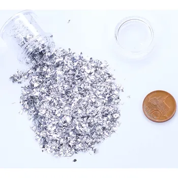 PourArt Glitr do pryskyřice holografický nepravidelné tvary 2g Barva: Stříbrná