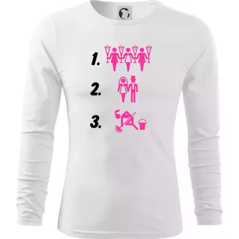 Pánská móda Před a po žena - Triko s dlouhým rukávem FIT-T long sleeve - M ( Bílá )