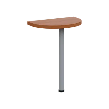 Stolová podnož SIJD - 60 přístavba jednací, kovová podnož stříbrná, síla desky 36 mm, široká 600 mm, olše jantar