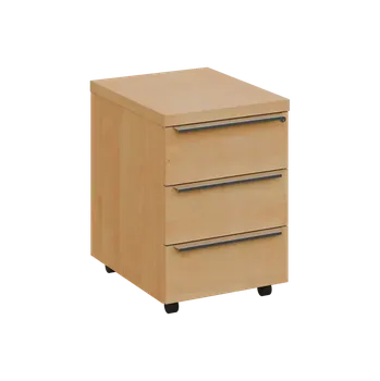 Zásuvkový kontejner SIKC - 00 kontejner pojízdný, 3-zásuvkový, deska 18 mm, centrální zámek, javor horský