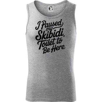 Pánské termoprádlo I Paused My Skibidi Toilet to be Here - Tílko pánské Core - S ( Tmavě šedý melír )