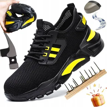 Pracovní obuv LEHKÉ PRODYŠNÉ OCHRANNÉ PRACOVNÍ BOTY SPORTOVNÍ BOZP S OCELOVOU ŠPIČKOU VEL. 45