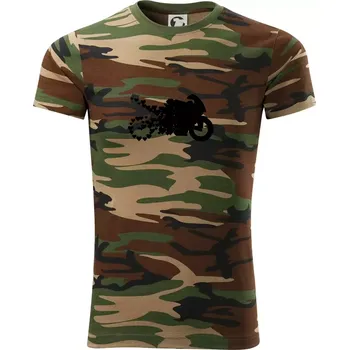 Pánské tričko Moto love - Army CAMOUFLAGE - 2XL ( Hnědý maskáč )