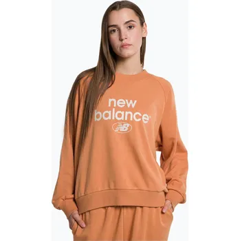 Dámská mikina Dámská sportovní mikina New Balance Essentials Reimagined Archive French Terry Crewneck hnědá NBWT31508