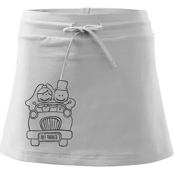 Dámská sukně Svatební auto - Sportovní sukně - two in one - XS ( Bílá )