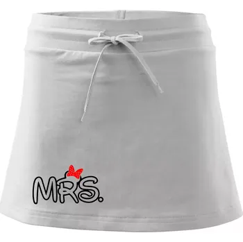 Dámská sukně Mr, Mrs a Jr rodinná trička - Sportovní sukně - two in one - S ( Bílá )