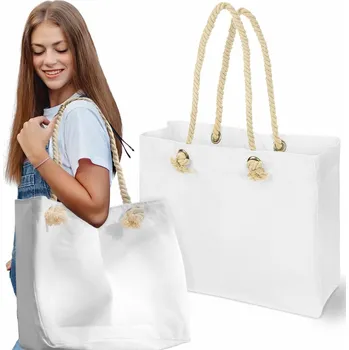 Nákupní taška Látková taška 42 x 38 cm bílá