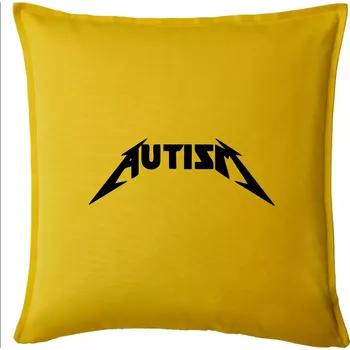 Polštář Autism rock nápis - Polštář 50x50 - 50x50 - Pouze potah ( Žlutá )