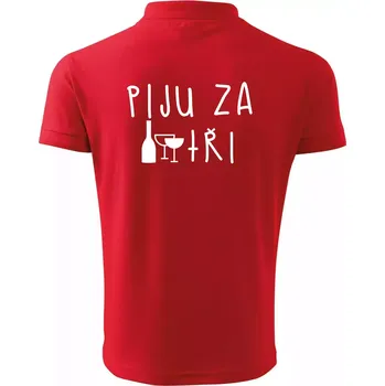 Pánská košile Jím za dva / Piju za tři - Polokošile pánská Pique Polo 203 - 4XL ( Červená )