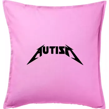 Polštář Autism rock nápis - Polštář 50x50 - 50x50 - Pouze potah ( Růžová )