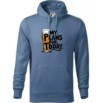Pánská mikina Pivo - my plans for today - Mikina pánská Cape s kapucí - 4XL ( Denim )