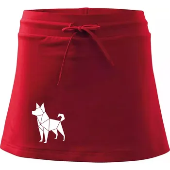 Dámská sukně Origami pes z boku - Sportovní sukně - two in one - M ( Červená )