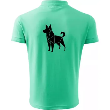 Pánská košile Origami pes z boku - Polokošile pánská Pique Polo 203 - M ( Mátová )
