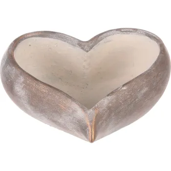 Obal na květiny - tvar srdce, beton, antracitově šedý - BTO1093 ANT-M