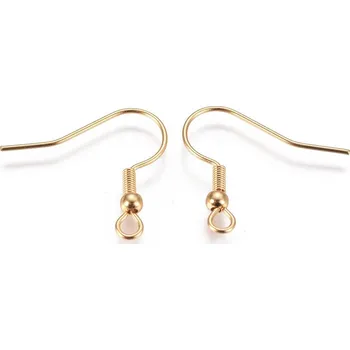 Korálek Afroháčky s kuličkou ocel 2 ks zlaté