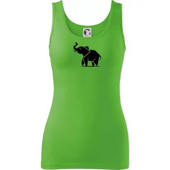 Dámské tričko Origami slon z boku - Dámské tílko - XL ( Apple Green )